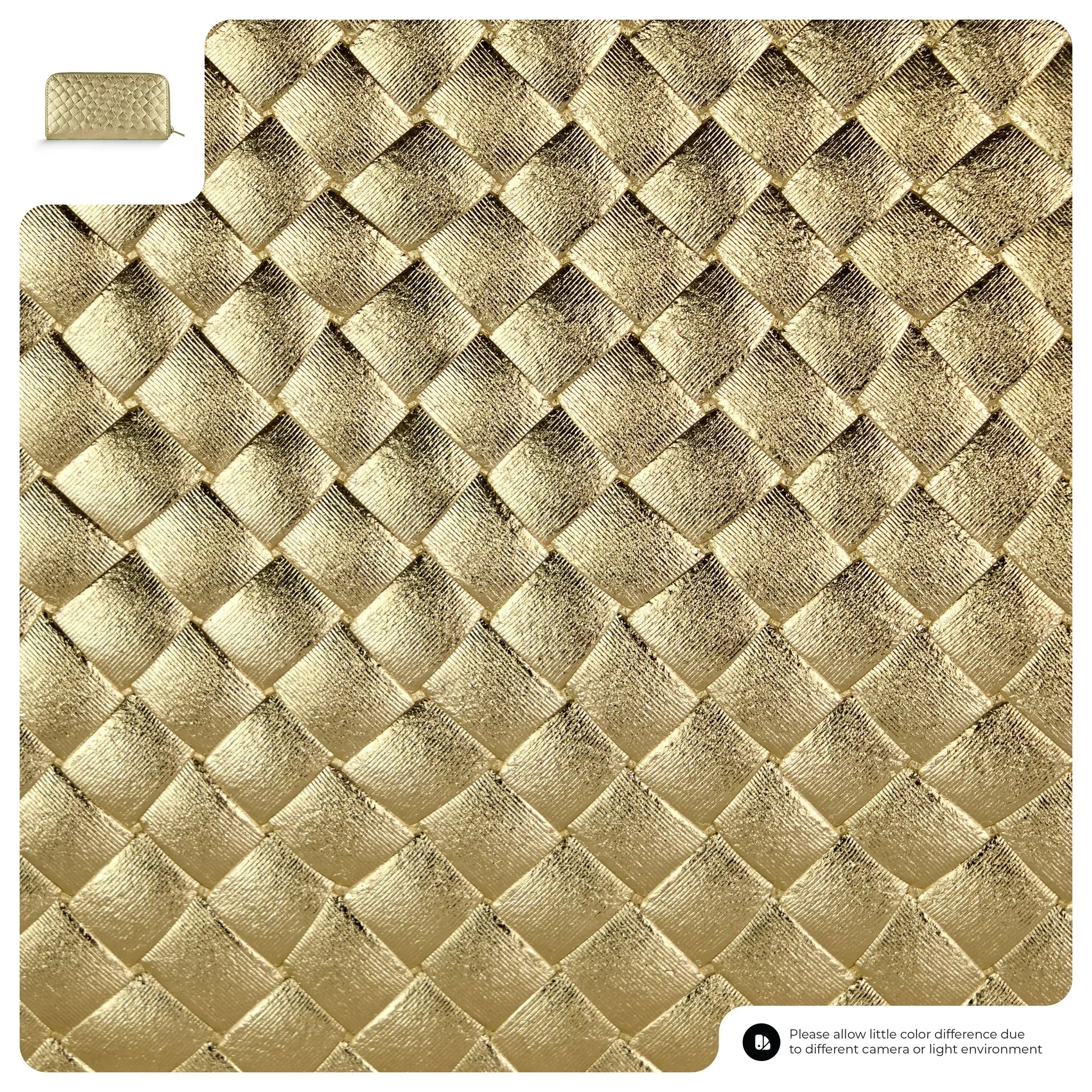 Italian Genuine Weave Metallic Suede Wallet 651088 - TAKEASY - Flyclothing LLC