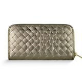 Italian Genuine Weave Metallic Suede Wallet 651088 - TAKEASY - Flyclothing LLC