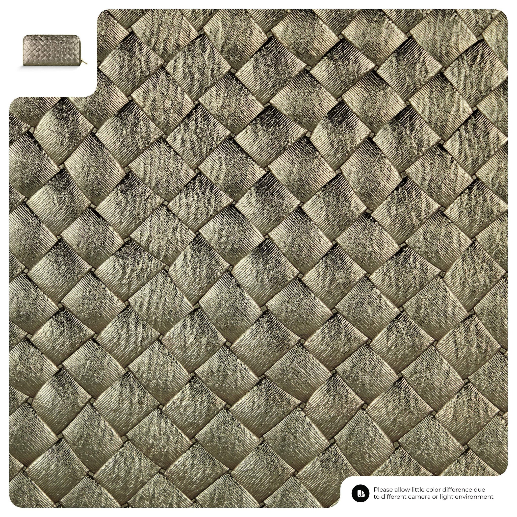 Italian Genuine Weave Metallic Suede Wallet 651088 - TAKEASY - Flyclothing LLC