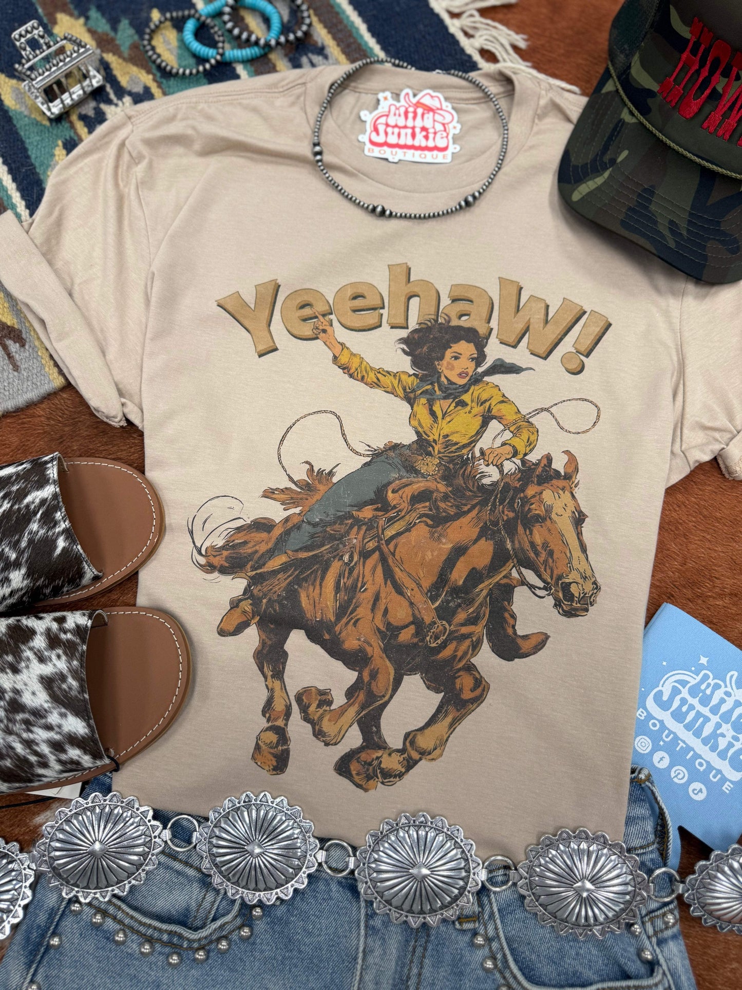 Yeehaw! Cowgirl Graphic Tee - Wild Junkie - Flyclothing LLC