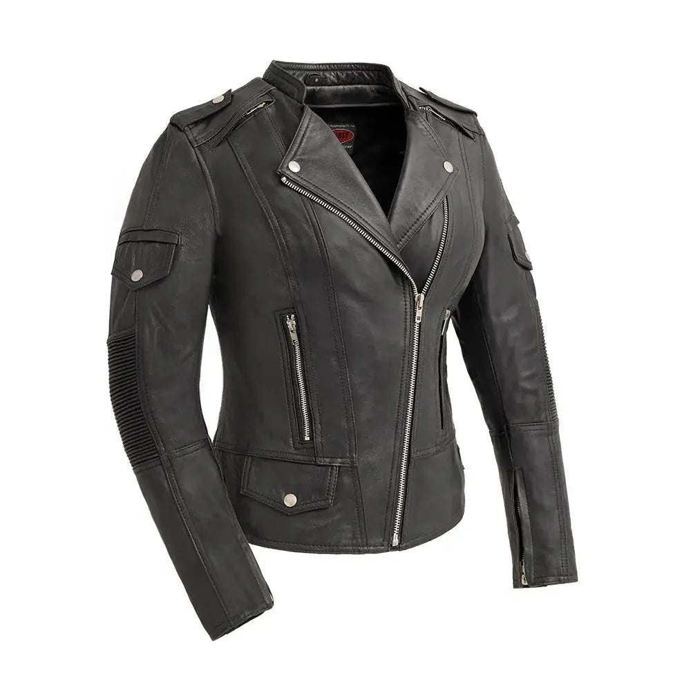 Tantrum - Women's Motorcycle Leather Jacket - First Manufacturing Company - Flyclothing LLC