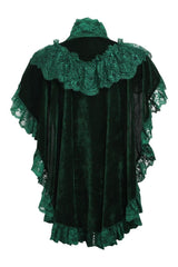 Daisy Corsets Tapered Dark Green Velvet & Lace Capelet - Daisy Corsets - Flyclothing LLC