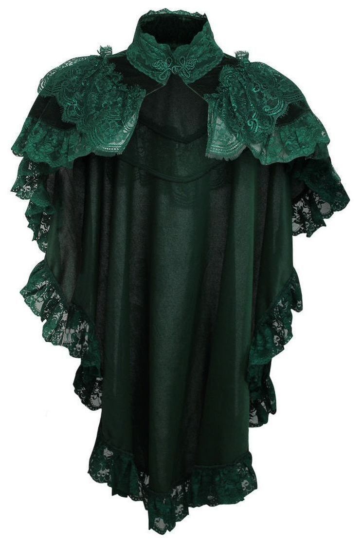 Daisy Corsets Tapered Dark Green Velvet & Lace Capelet - Daisy Corsets - Flyclothing LLC