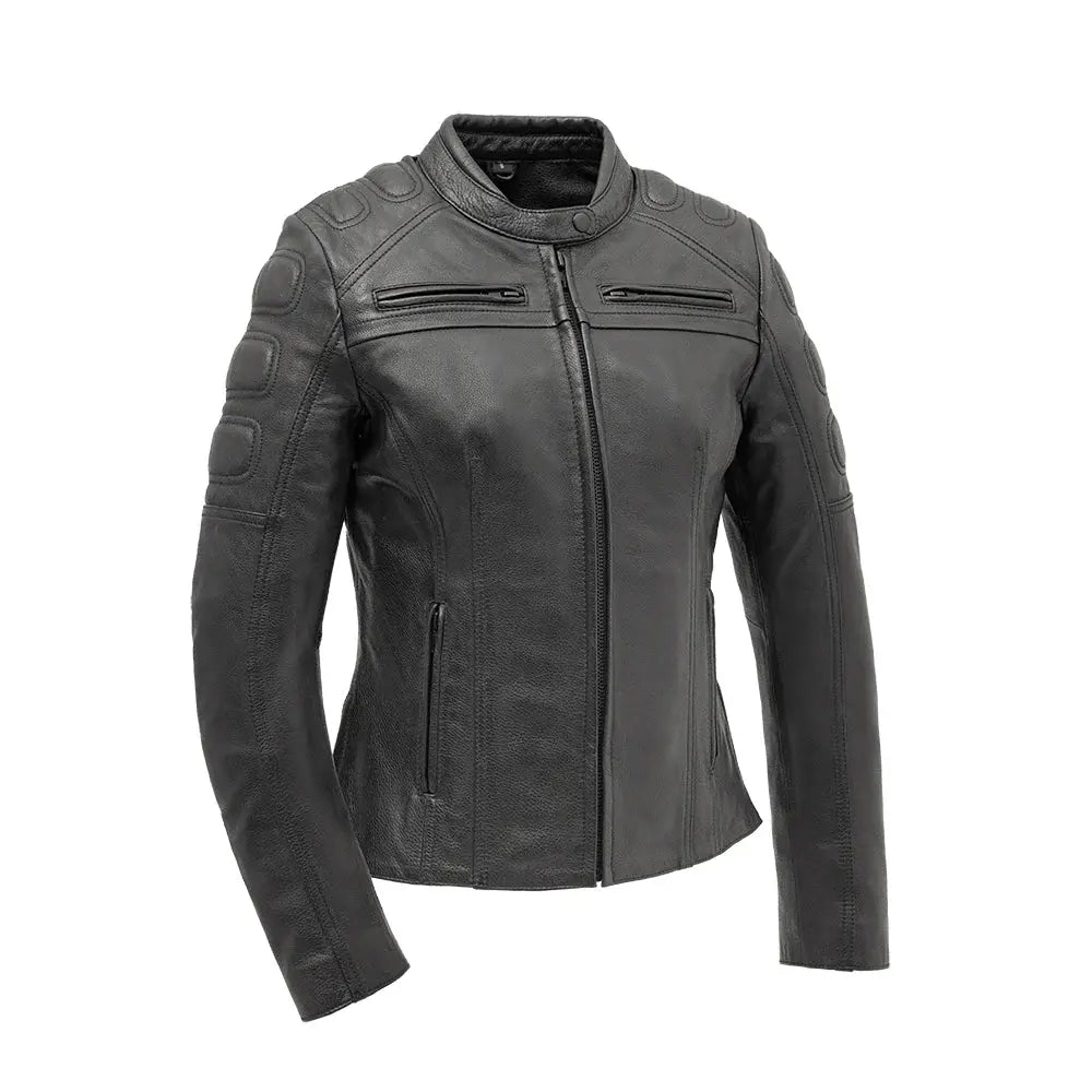 Targa - Women's Motorcycle Leather Jacket - First Manufacturing Company - Flyclothing LLC