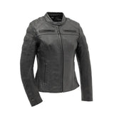Targa - Women's Motorcycle Leather Jacket - First Manufacturing Company - Flyclothing LLC