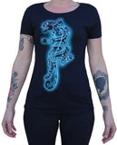 Black Market Art Company Tattooed Panther Women's Loose Neck T-Shirt