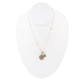 Taurus - Zodiac Green Malachite Golden Charm Necklace