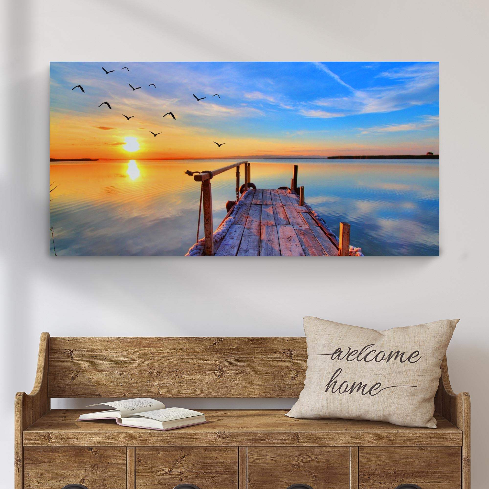 Dock Sunset View Canvas Wall Art - Tailored Canvases - Flyclothing LLC