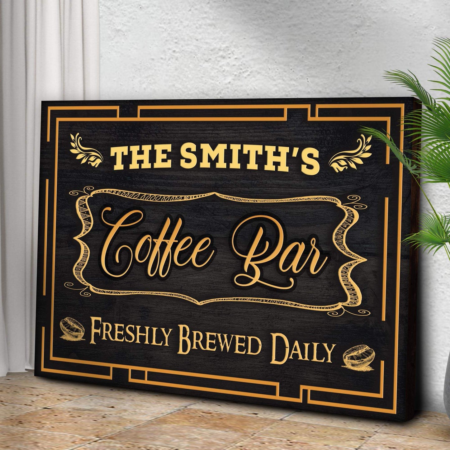 Coffee Bar Freshly Brewed Daily Sign - Tailored Canvases - Flyclothing LLC