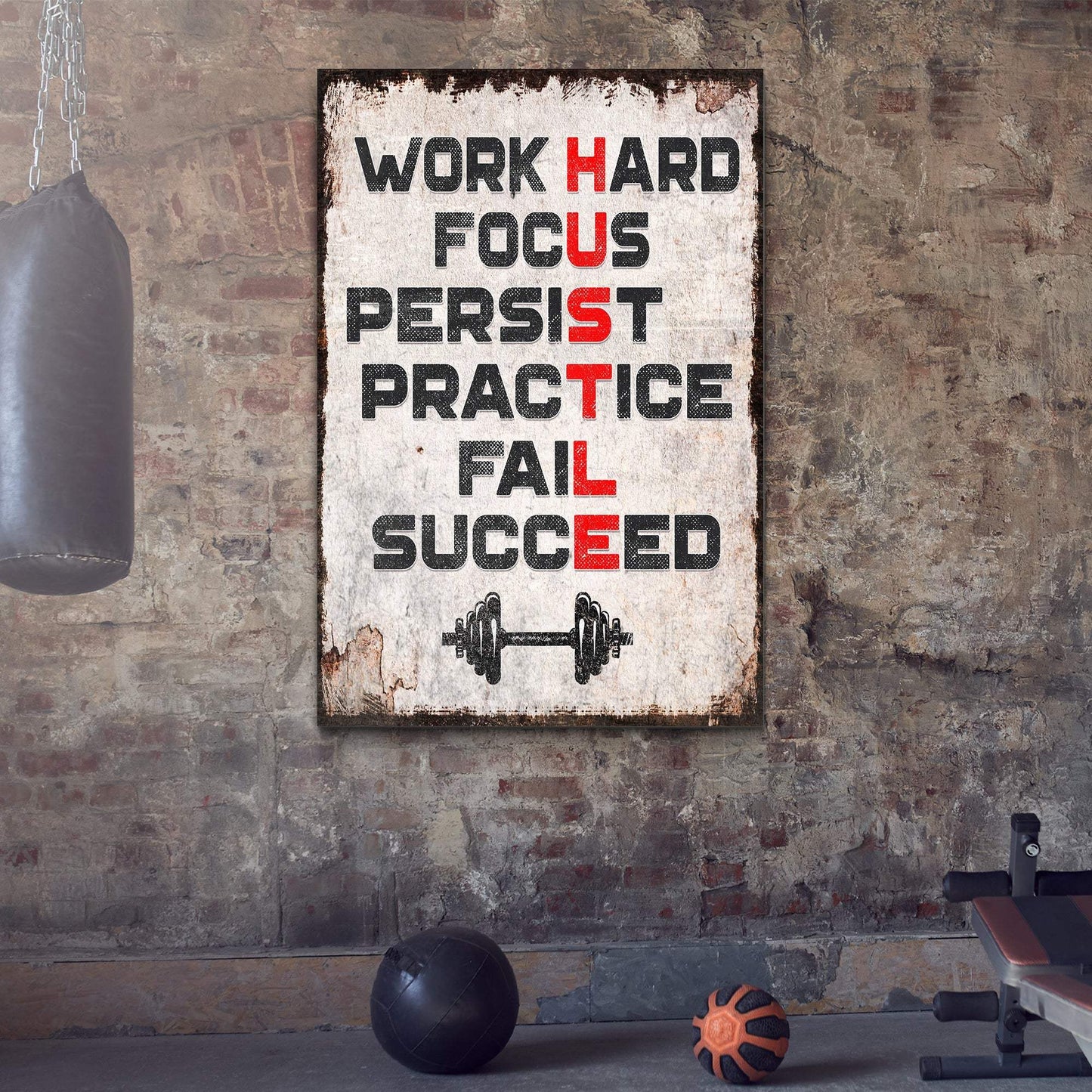 HUSTLE Motivational Portrait Sign II - Tailored Canvases - Flyclothing LLC