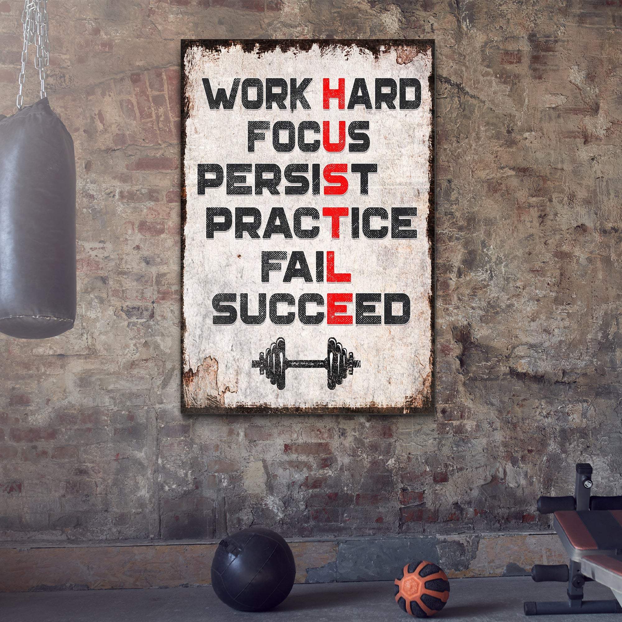 HUSTLE Motivational Portrait Sign II - Tailored Canvases - Flyclothing LLC