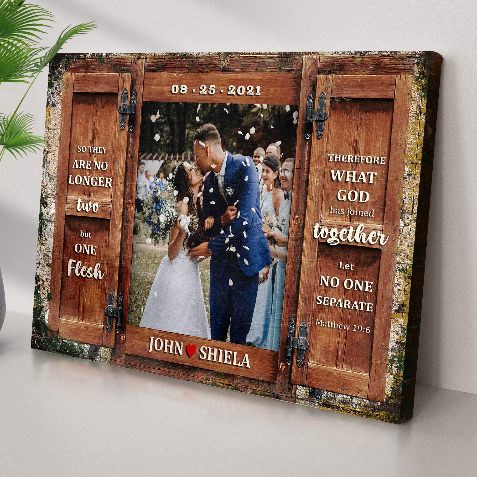 Matthew 19:6 - So They Are No Longer Two, But One Flesh Sign II - Tailored Canvases - Flyclothing LLC