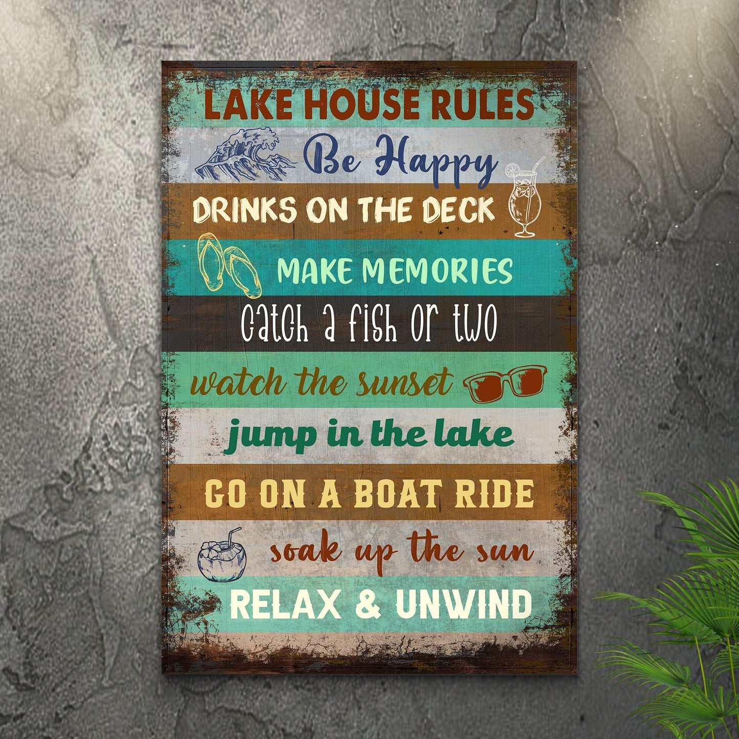 Lake House Rules Sign III - Tailored Canvases - Flyclothing LLC