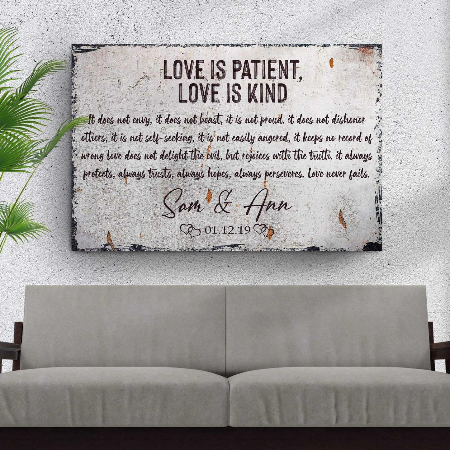 Love Is Patient, Love Is Kind Sign - Tailored Canvases - Flyclothing LLC