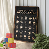Animal Tracks Of The Woodlands Sign II - Tailored Canvases - Flyclothing LLC