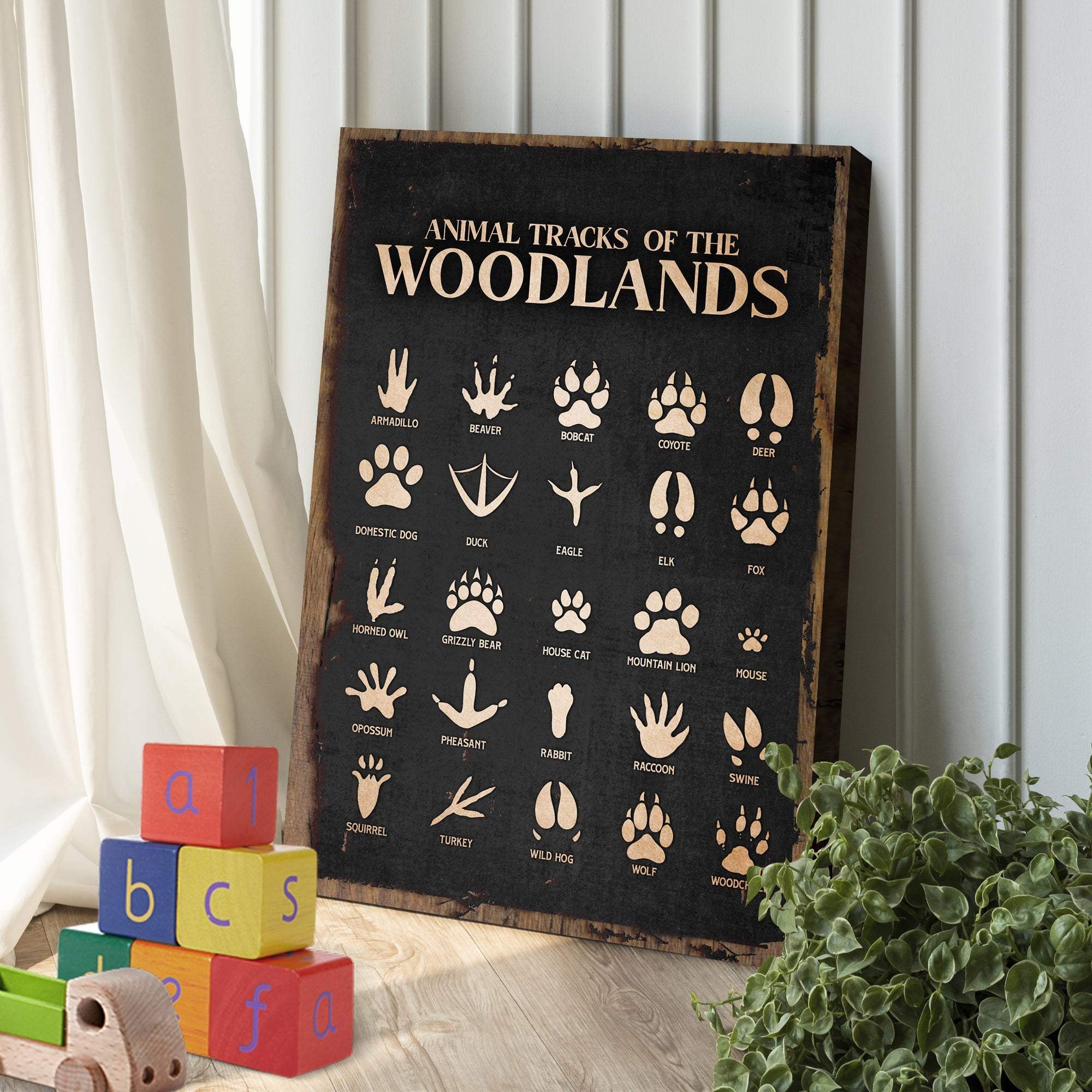 Animal Tracks Of The Woodlands Sign II - Tailored Canvases - Flyclothing LLC
