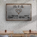 He And She You And Me Together Sign - Tailored Canvases - Flyclothing LLC