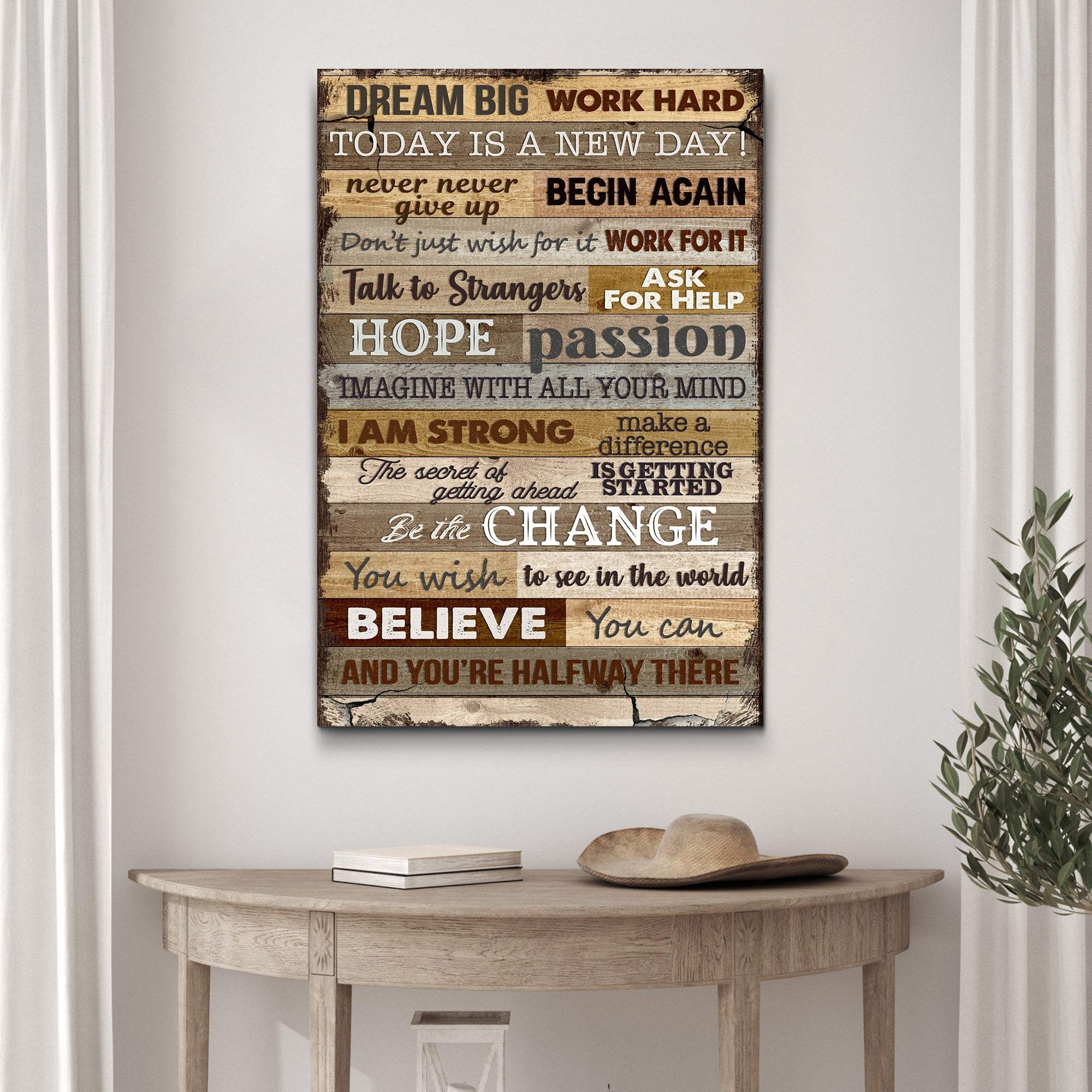 Dream Big Work Hard Motivation Sign II - Tailored Canvases - Flyclothing LLC