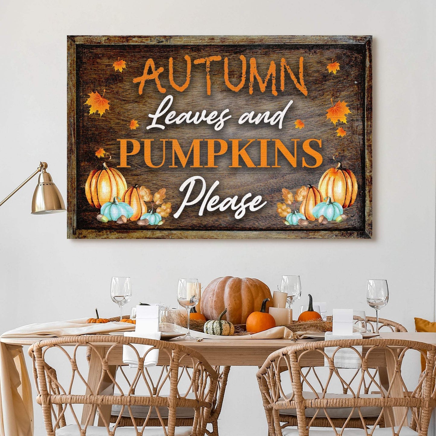 Autumn Leaves And Pumpkins Please Sign - Tailored Canvases - Flyclothing LLC