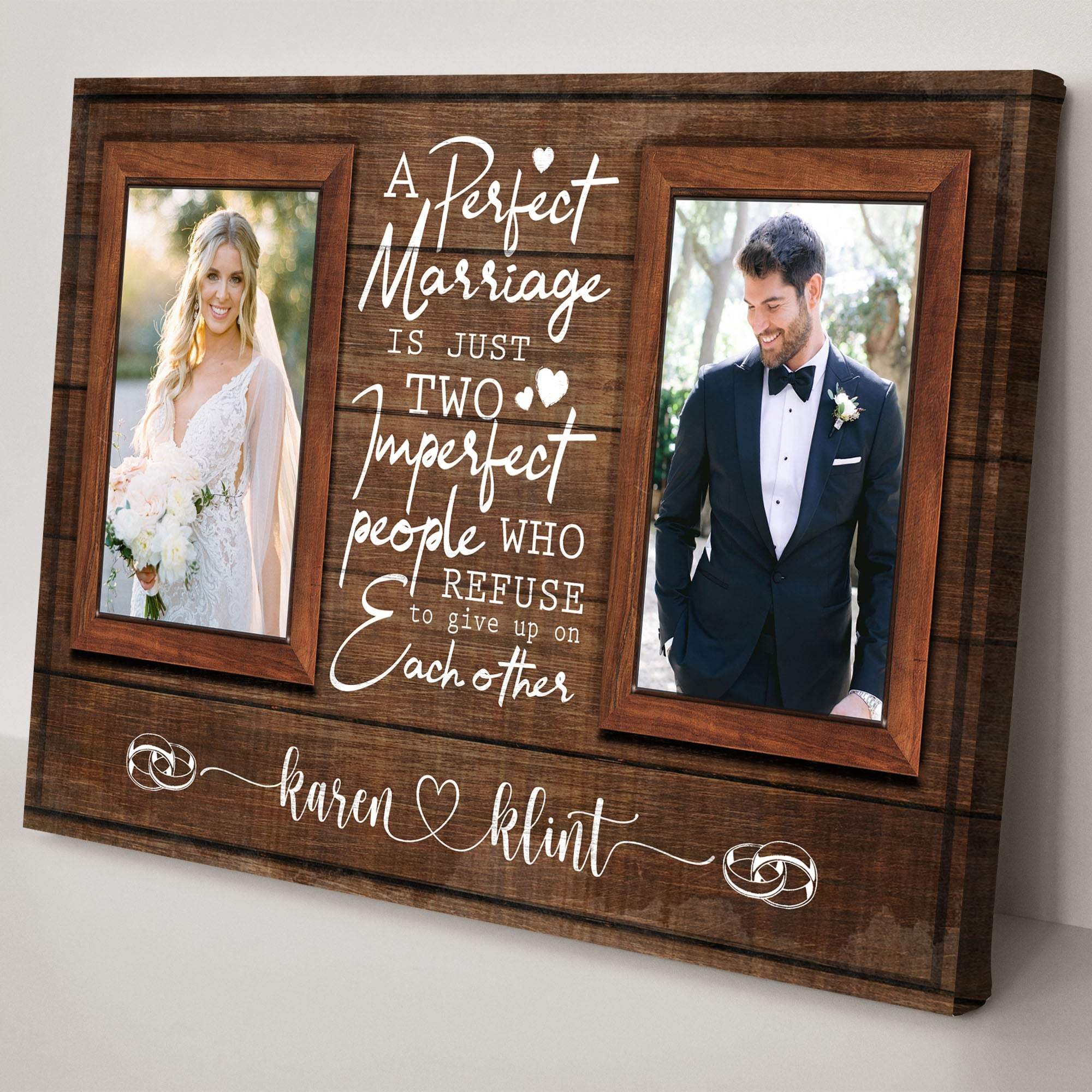 A Perfect Marriage Is Just Two Imperfect People Sign - Tailored Canvases - Flyclothing LLC