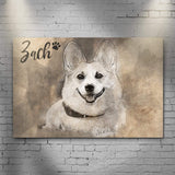Pet Portrait Pencil Drawing Sign - Tailored Canvases - Flyclothing LLC