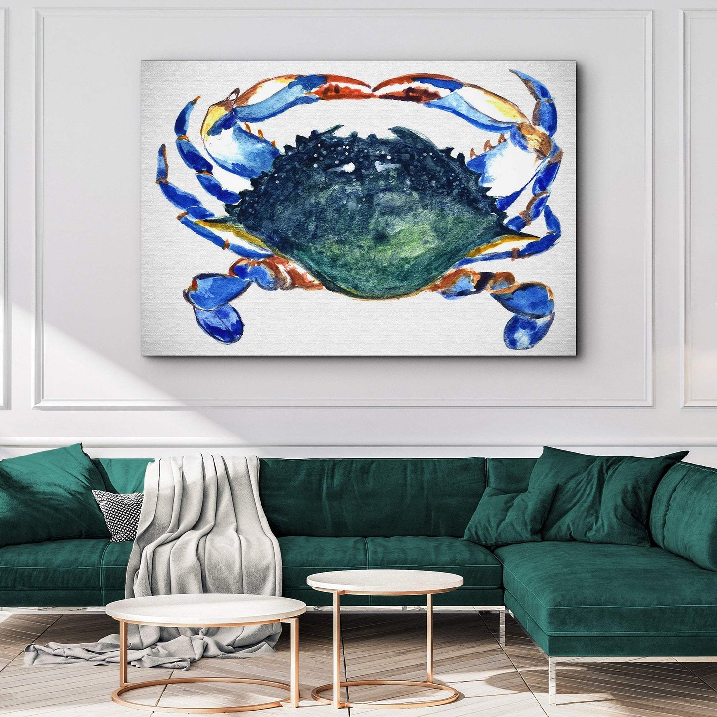 Crab Art Watercolor Canvas Wall Art - Tailored Canvases - Flyclothing LLC