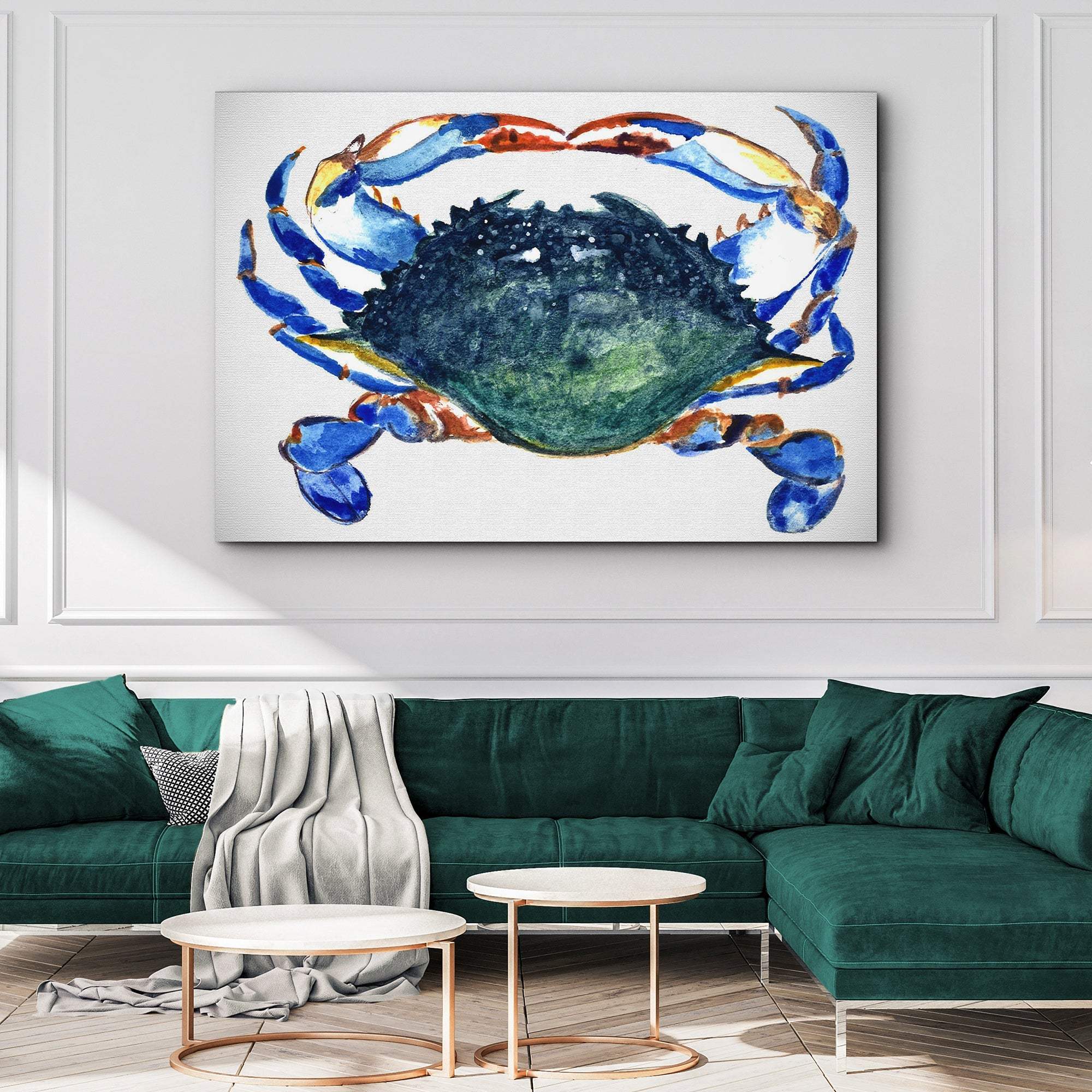 Crab Art Watercolor Canvas Wall Art - Tailored Canvases - Flyclothing LLC