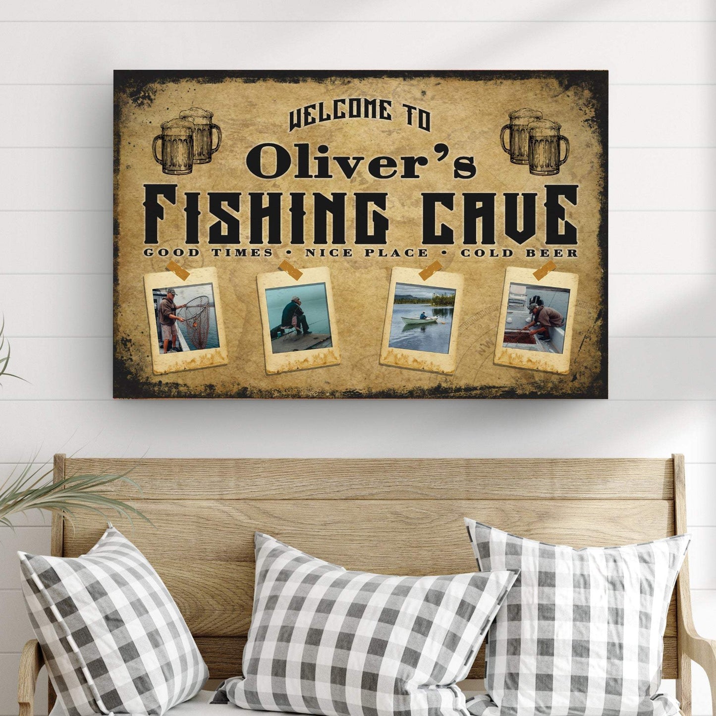 Welcome Fishing Cave Sign - Tailored Canvases - Flyclothing LLC