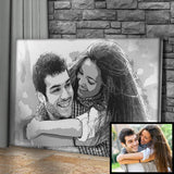 Couple Charcoal Portrait Sign - Tailored Canvases - Flyclothing LLC