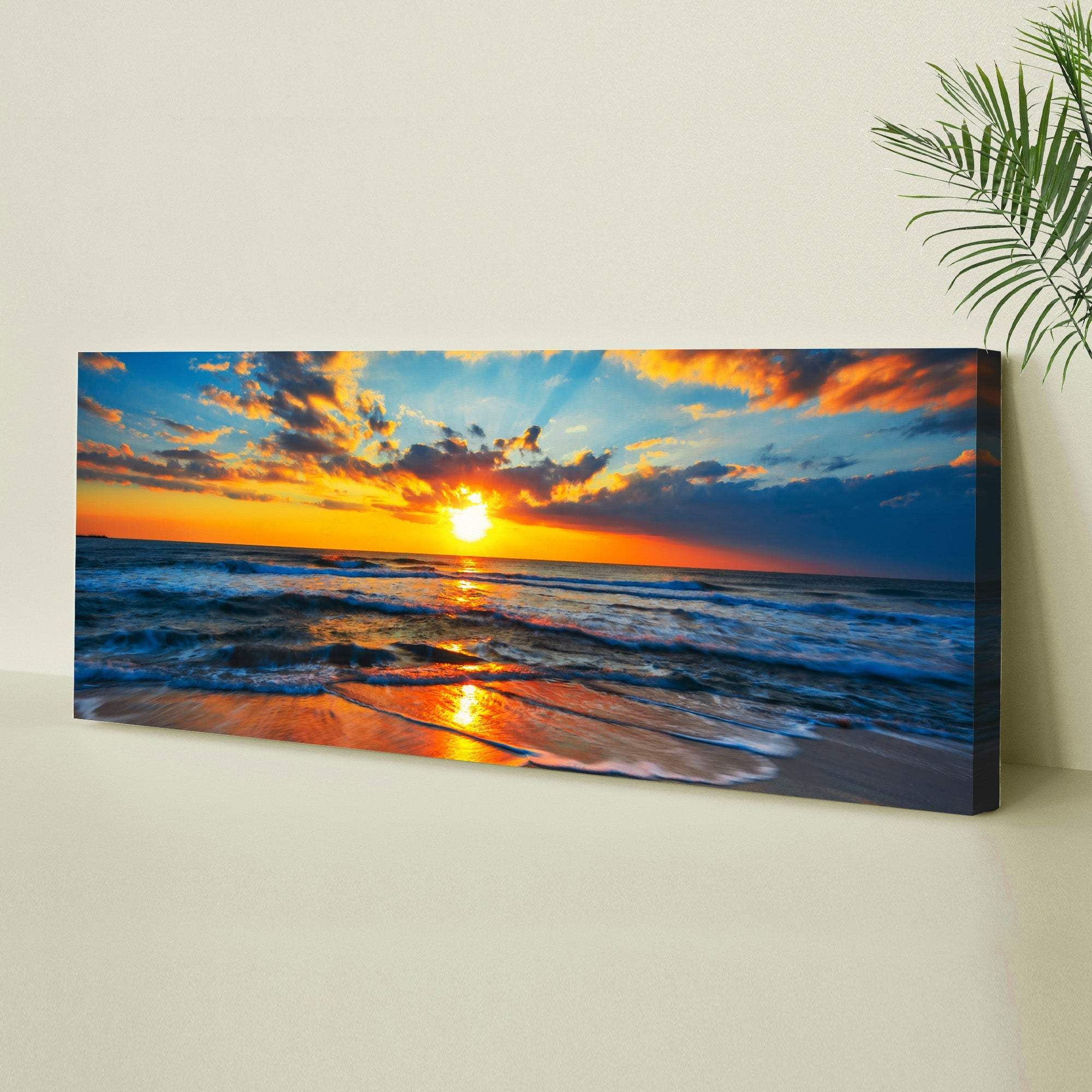 Sunrise On Atlantic Ocean Canvas Wall Art II - Tailored Canvases - Flyclothing LLC