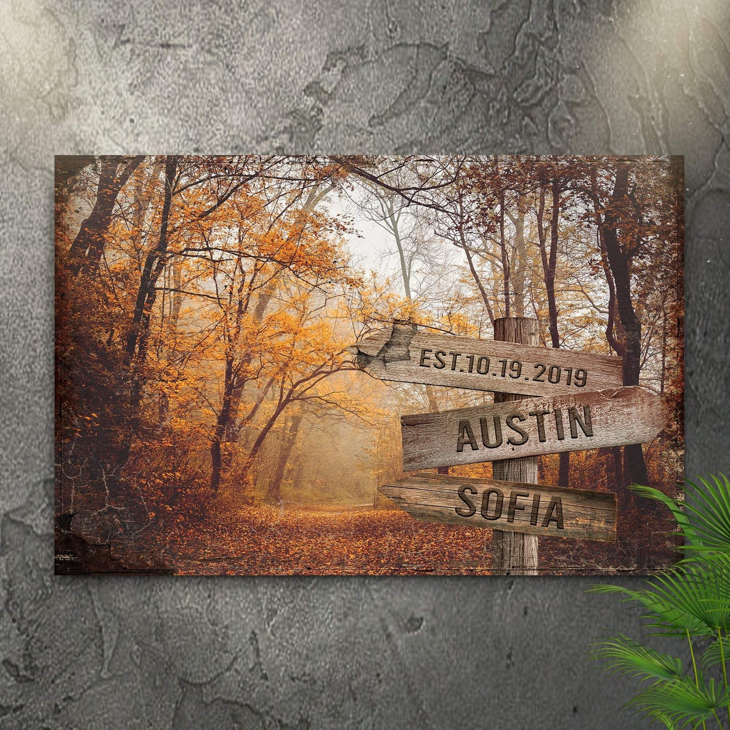 Autumn Road Couple Name Sign - Tailored Canvases - Flyclothing LLC
