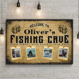 Welcome Fishing Cave Sign - Tailored Canvases - Flyclothing LLC