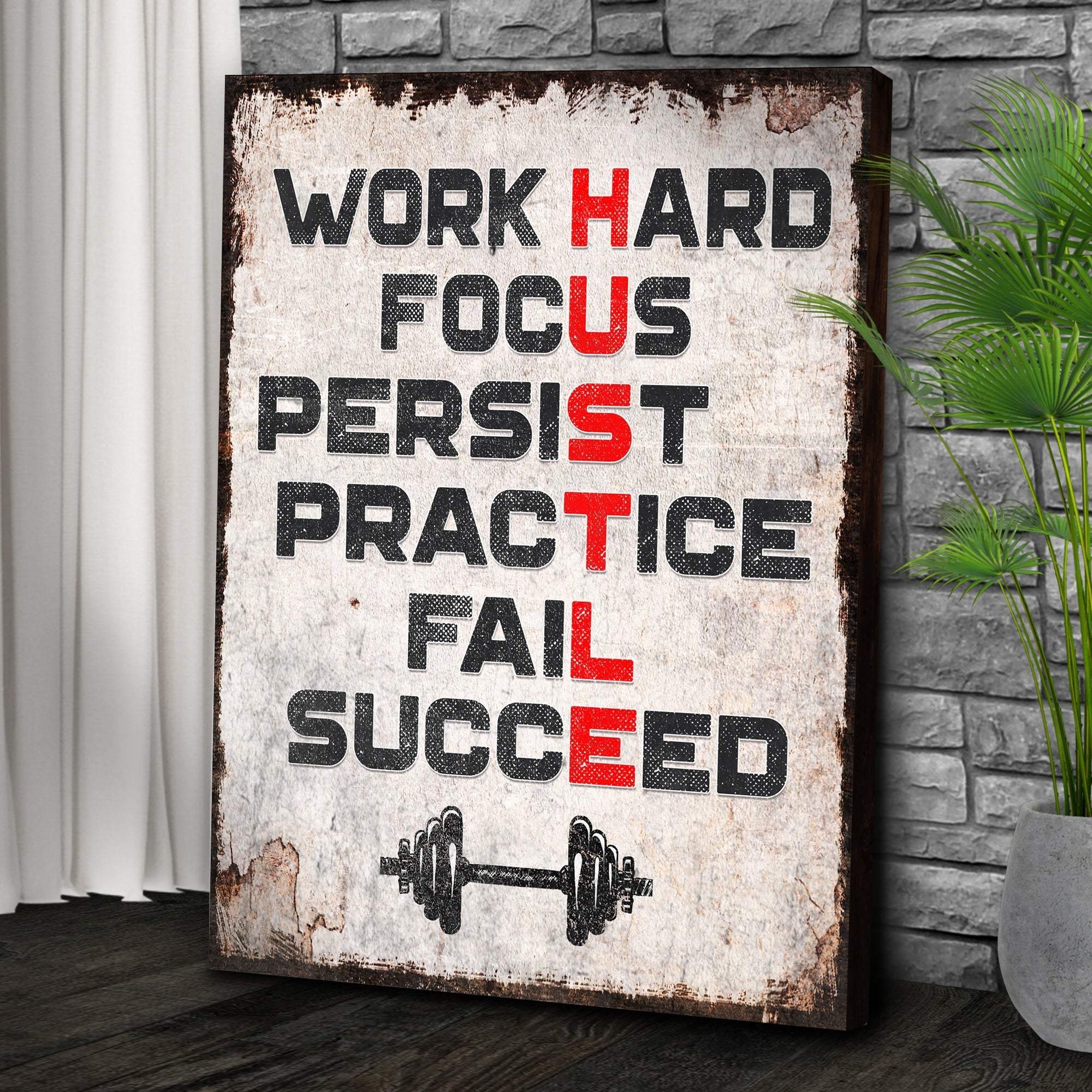 HUSTLE Motivational Portrait Sign II - Tailored Canvases - Flyclothing LLC