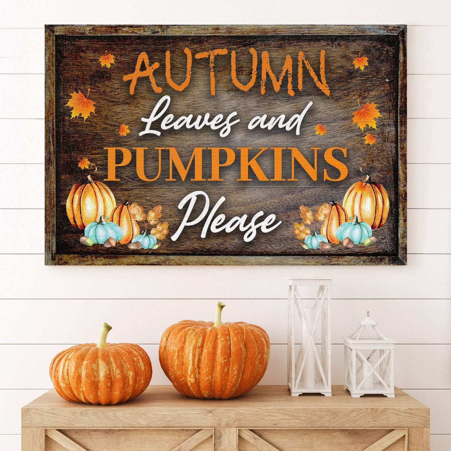 Autumn Leaves And Pumpkins Please Sign - Tailored Canvases - Flyclothing LLC
