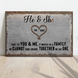 He And She You And Me Together Sign - Tailored Canvases - Flyclothing LLC