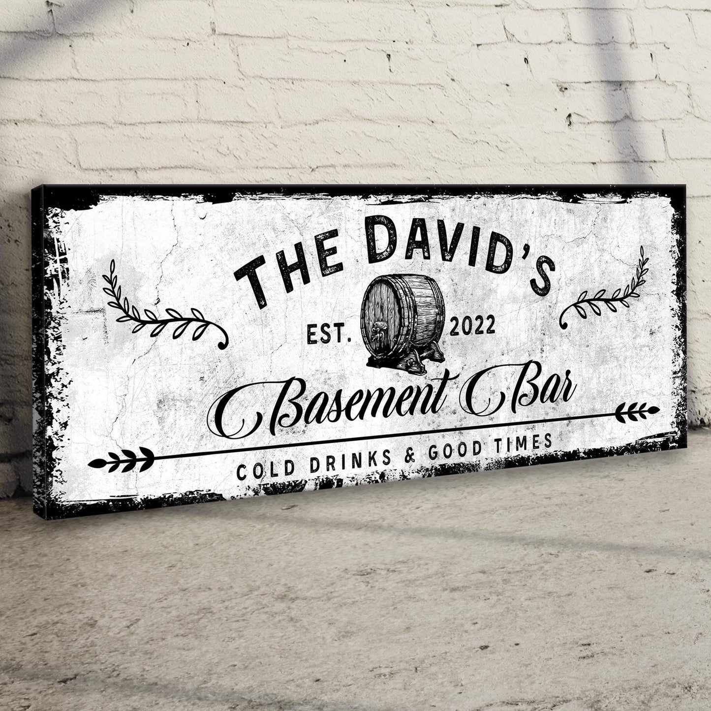 Basement Bar Barrel Sign - Tailored Canvases - Flyclothing LLC
