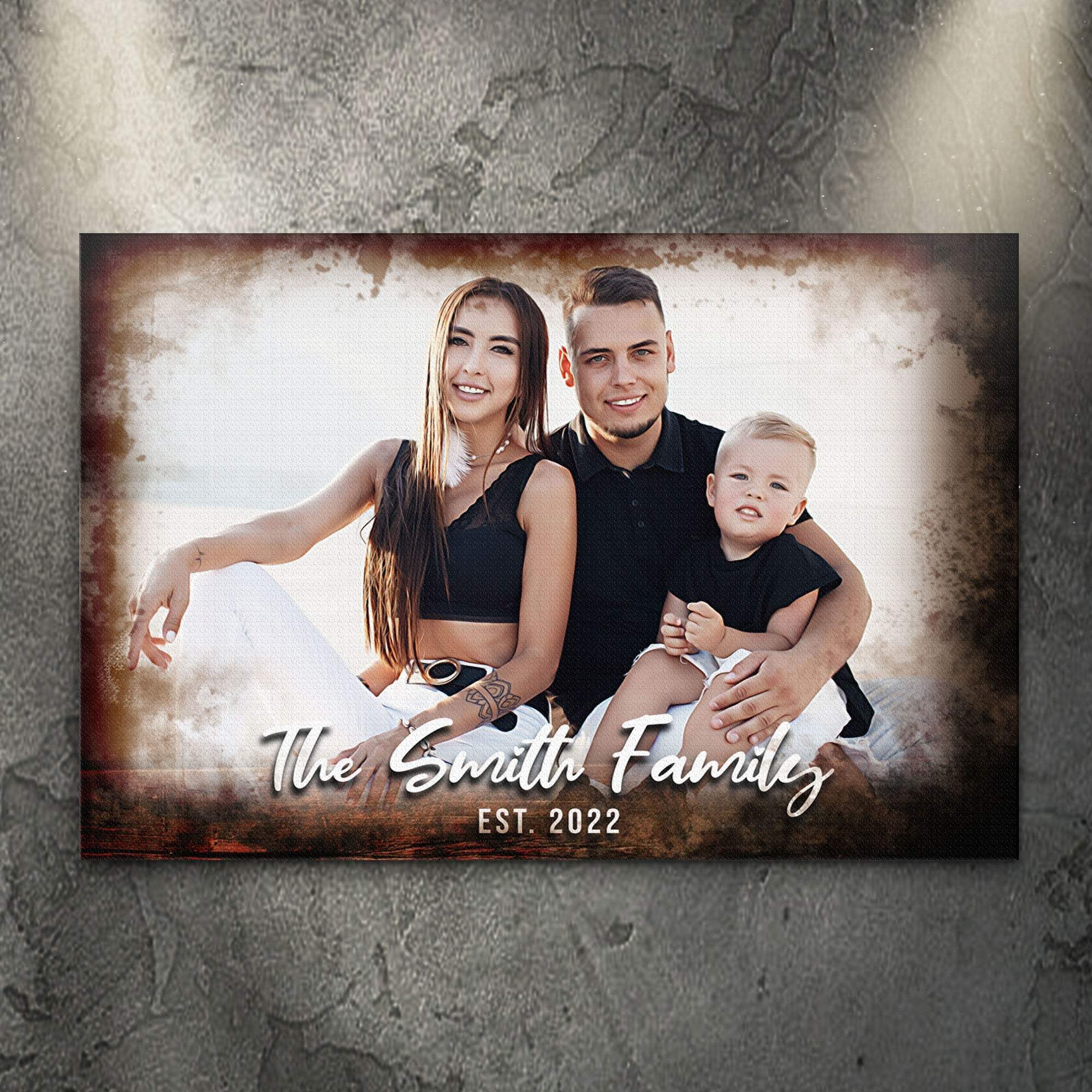 Family Portrait On Wood Sign - Tailored Canvases - Flyclothing LLC