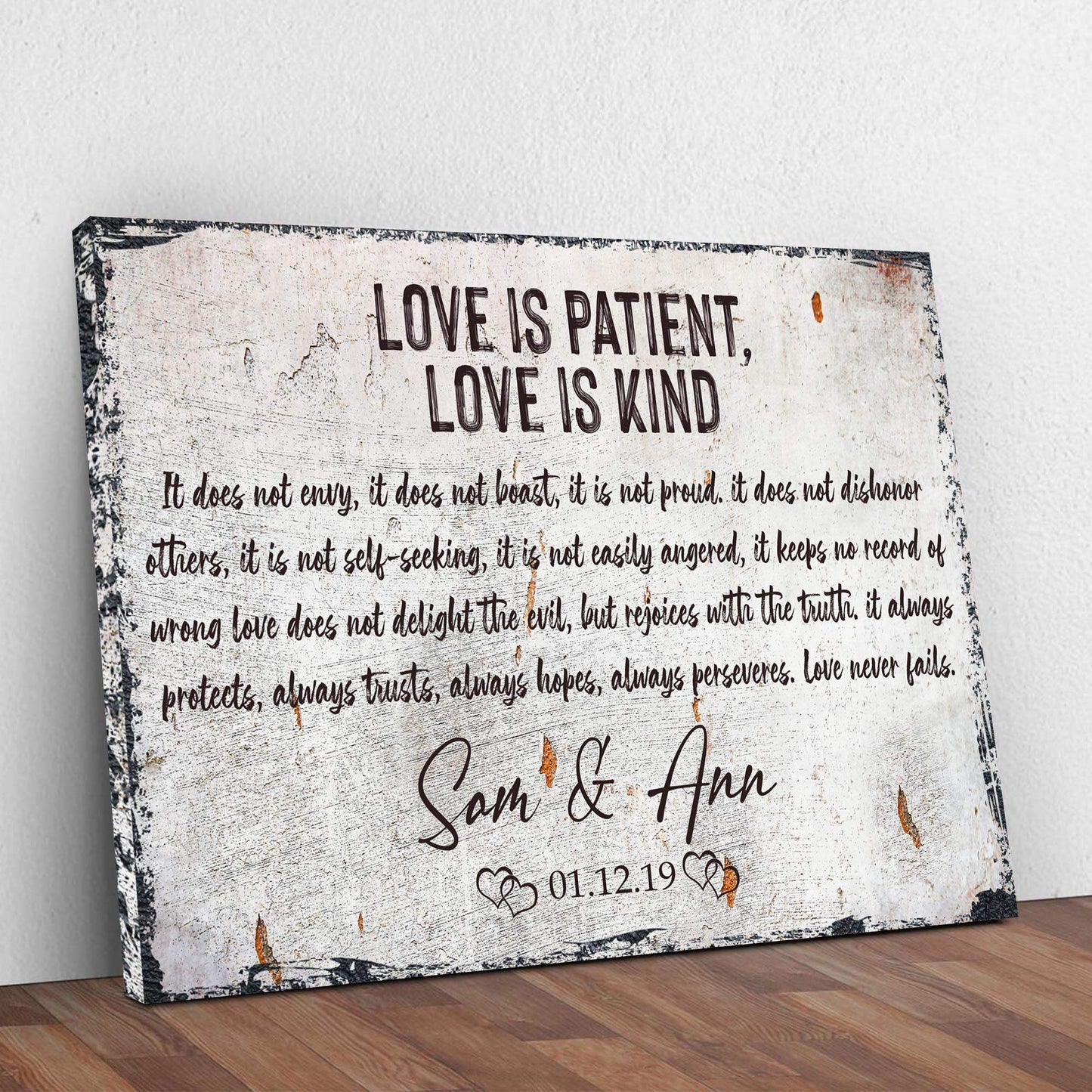 Love Is Patient, Love Is Kind Sign - Tailored Canvases - Flyclothing LLC