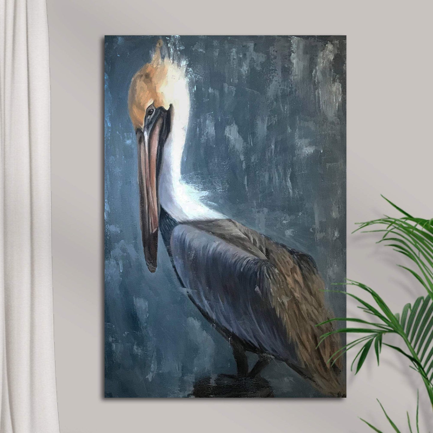 Pelican Painting "The Fish Catcher" Canvas Wall Art II - Tailored Canvases - Flyclothing LLC
