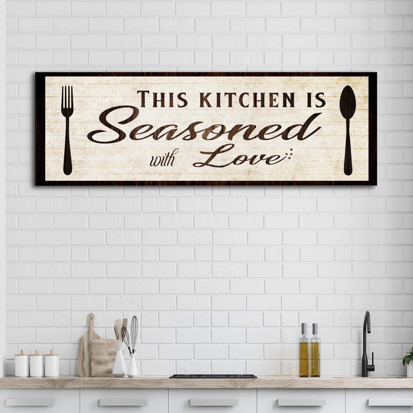Kitchen Seasoned With Love Sign lll - Tailored Canvases - Flyclothing LLC
