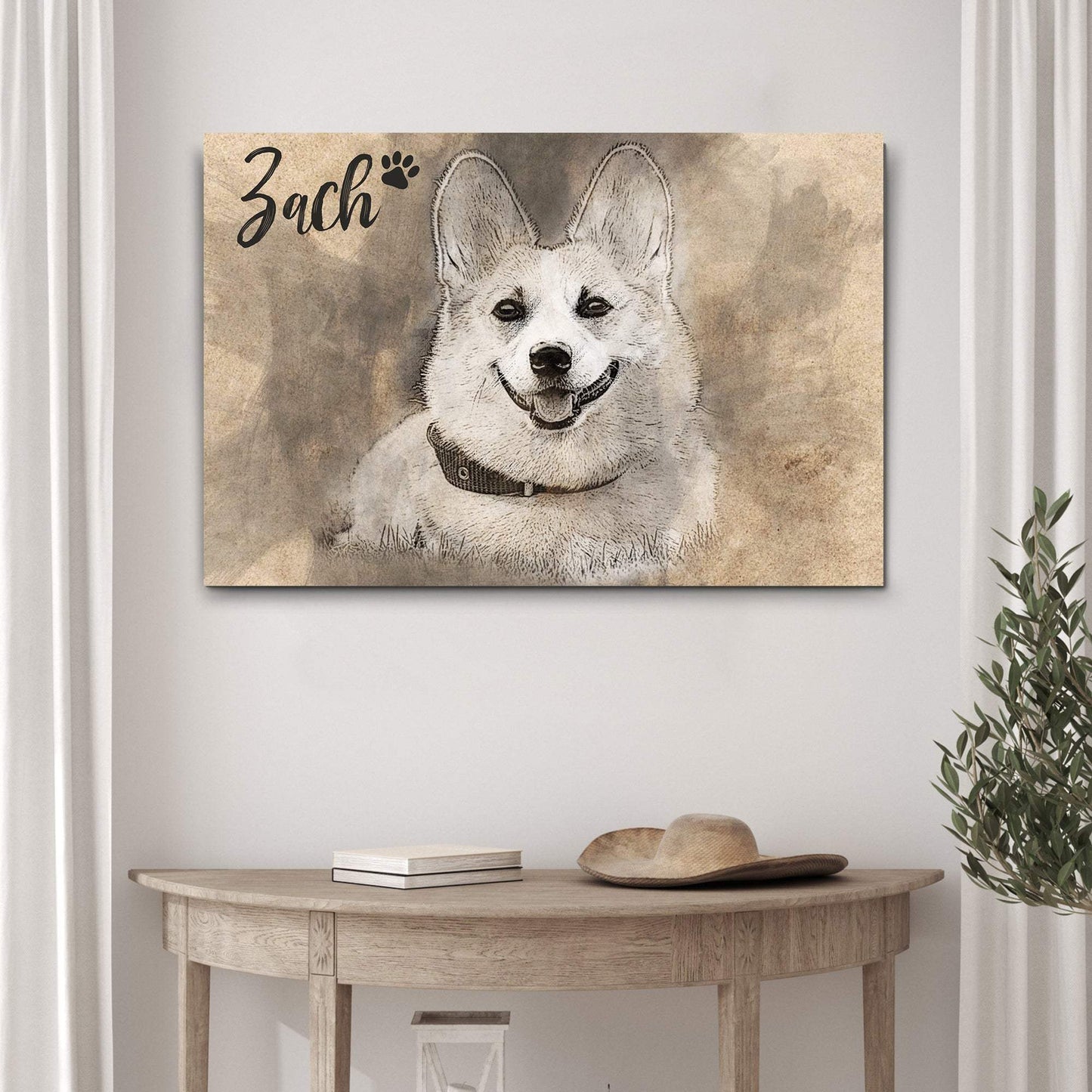 Pet Portrait Pencil Drawing Sign - Tailored Canvases - Flyclothing LLC