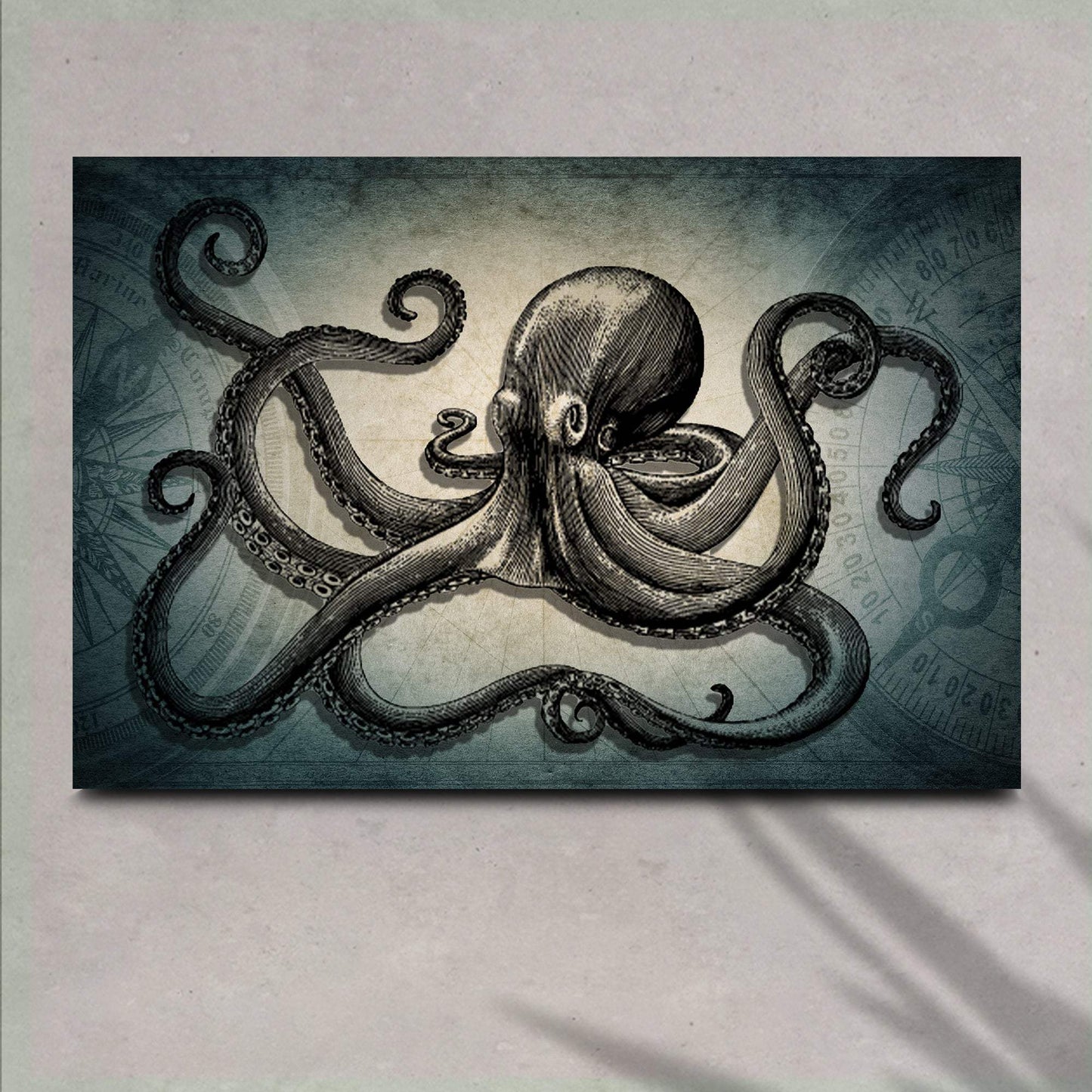 Octopus Coastal Canvas Wall Art - Tailored Canvases - Flyclothing LLC