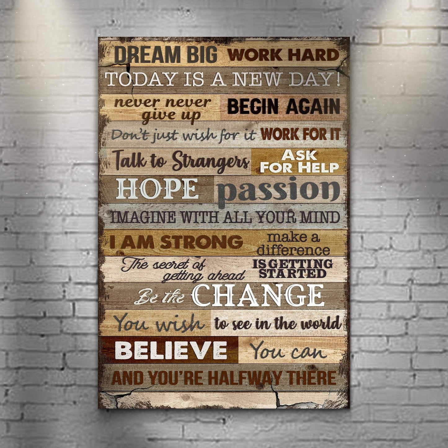 Dream Big Work Hard Motivation Sign II - Tailored Canvases - Flyclothing LLC
