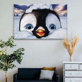 Penguin Peekaboo Painting Canvas Wall Art - Tailored Canvases - Flyclothing LLC