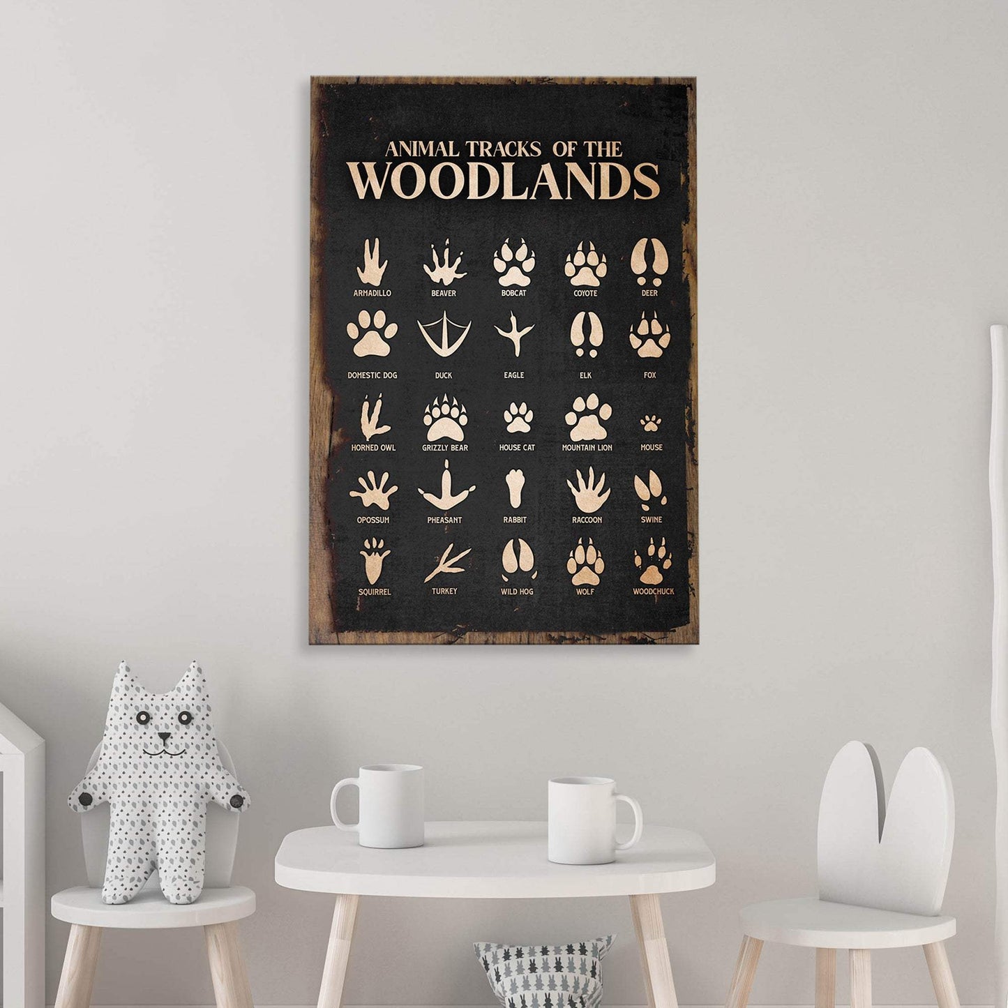 Animal Tracks Of The Woodlands Sign II - Tailored Canvases - Flyclothing LLC