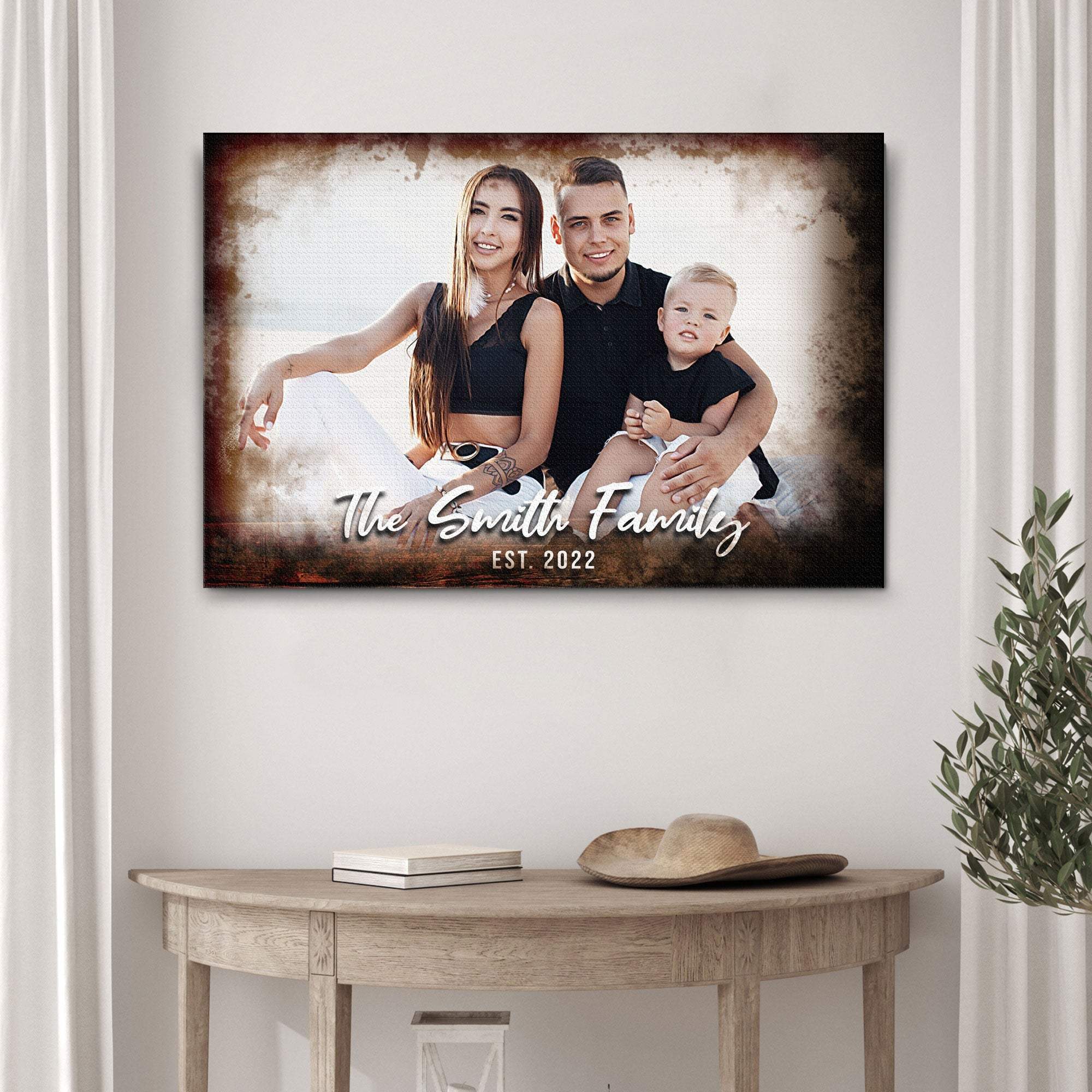 Family Portrait On Wood Sign - Tailored Canvases - Flyclothing LLC