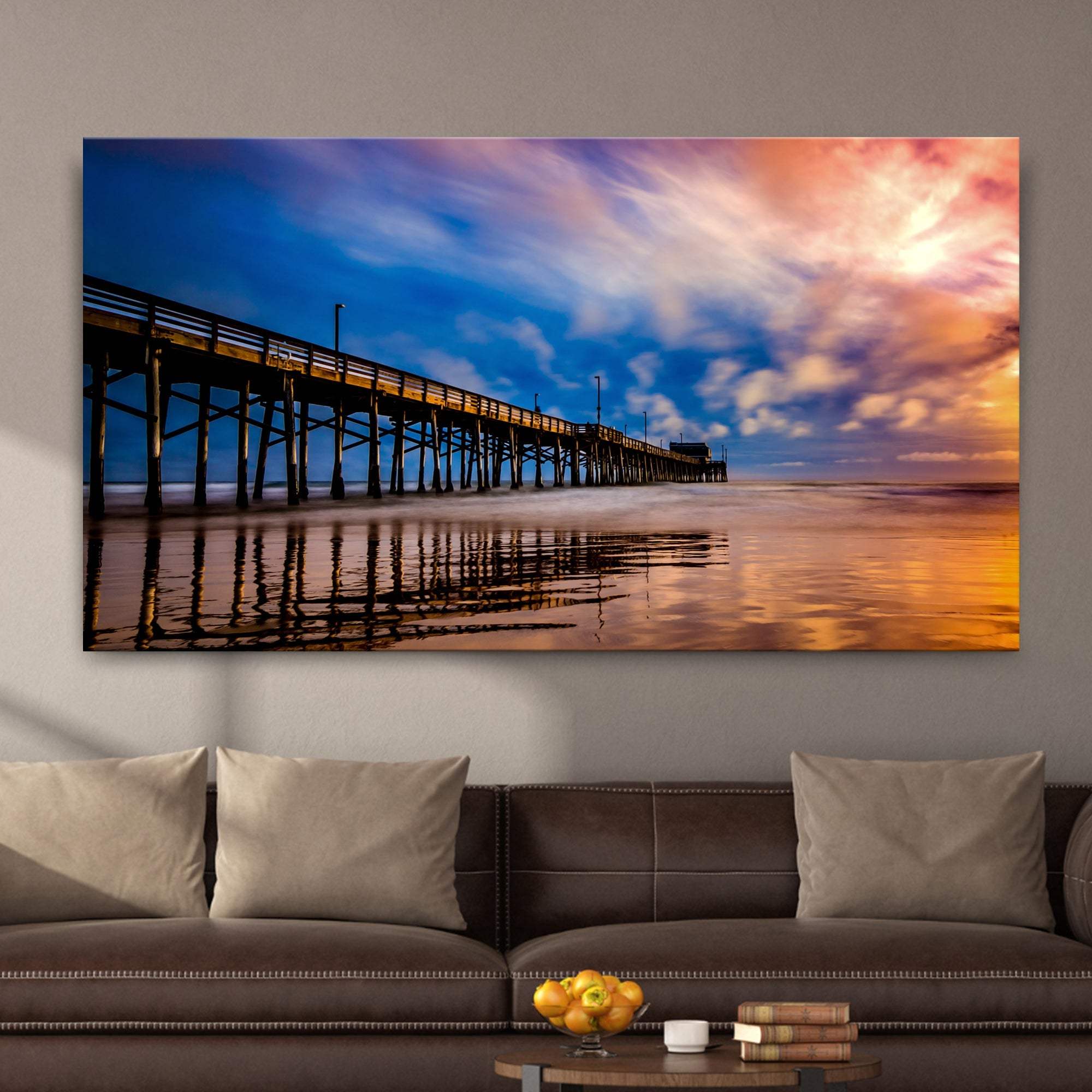 Beach Pier & Ocean Horizon Canvas Wall Art - Tailored Canvases - Flyclothing LLC