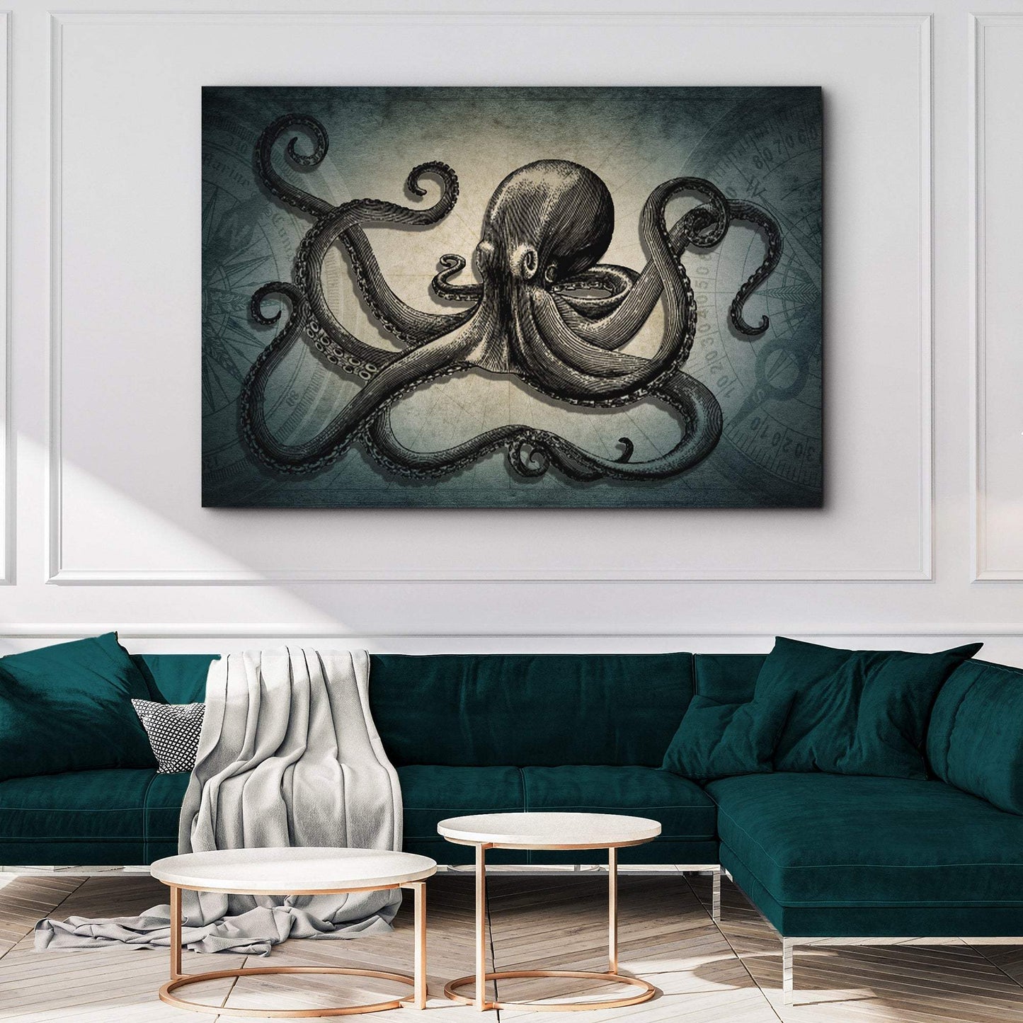 Octopus Coastal Canvas Wall Art - Tailored Canvases - Flyclothing LLC