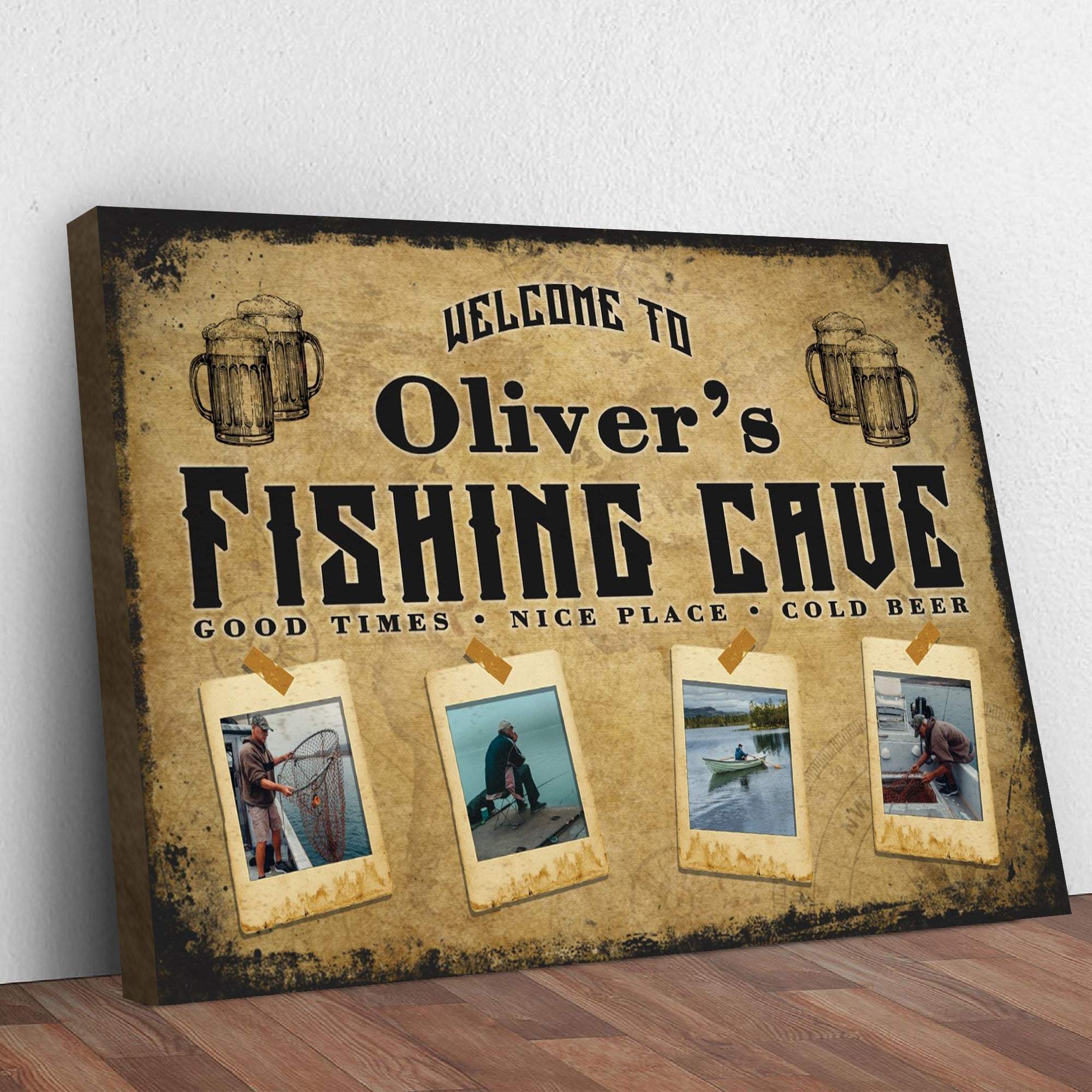 Welcome Fishing Cave Sign - Tailored Canvases - Flyclothing LLC