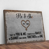 He And She You And Me Together Sign - Tailored Canvases - Flyclothing LLC